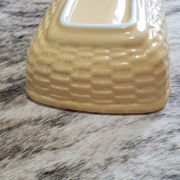 Longaberger Woven Reflections Butternut Yellow Long Basket Server Pottery - Picture 6 of 7